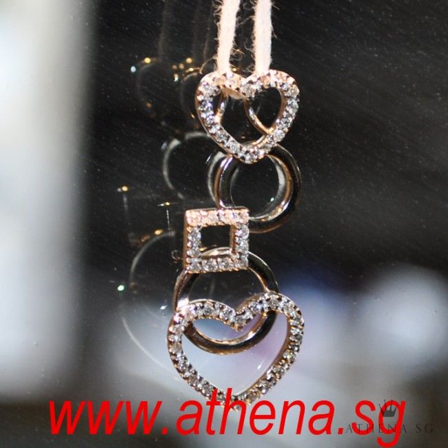 18K WG HEART DESIGN DIAMOND PENDANT D48-0.48CTS 3.35G - Image 3