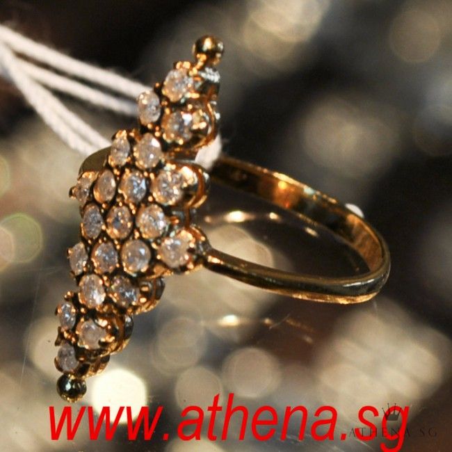 20K YG ANTIQUE DESIGN DIAMOND RING D21-0.525CTS 2.59G