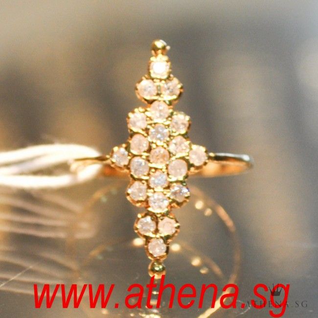 20K YG ANTIQUE DESIGN DIAMOND RING D21-0.525CTS 2.59G - Image 2