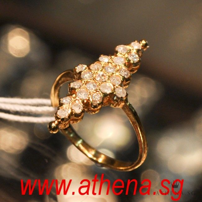 20K YG ANTIQUE DESIGN DIAMOND RING D21-0.525CTS 2.59G - Image 3
