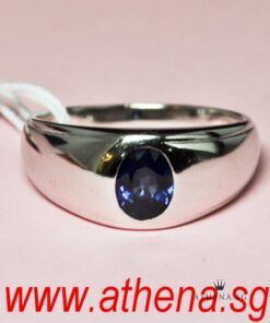 18K WG BLUE SAPPHIRE RING 5.18G (SIZE 19.5)