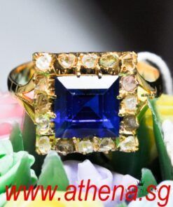 18K YG ANTIQUE DESIGN INTAN RING 3.03G (SIZE 18.5)