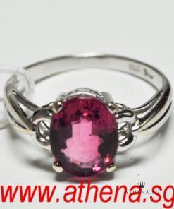 18K WG RUBELLITE RING 2.40G WITH CERT