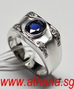 Alternative view of 18K WG BLUE SAPPHIRE RING WITH DIAMOND D16-0.32CTS 10.39G (WITH CERT)