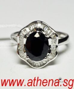 18K WG BLUE SAPPHIRE RING WITH DIAMOND TD41-0.50CTS 4.52G (SIZE 13) (WITH CERT)