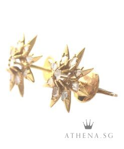 Alternative view of 18K YG ANTIQUE DESIGN INTAN EARSTUD 1.85G