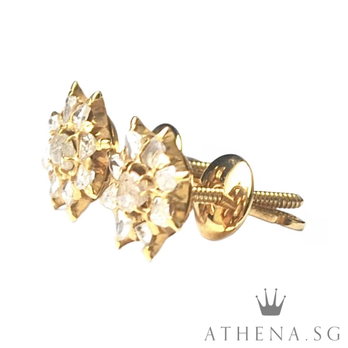 18K YG INTAN DESIGN EARSTUD 3.53G - Image 2