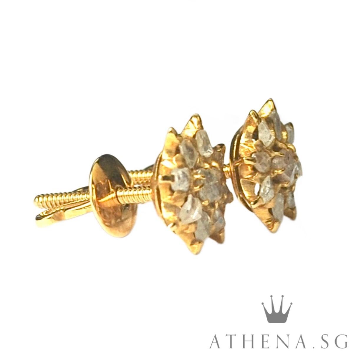 18K YG INTAN DESIGN EARSTUD 3.53G - Image 3