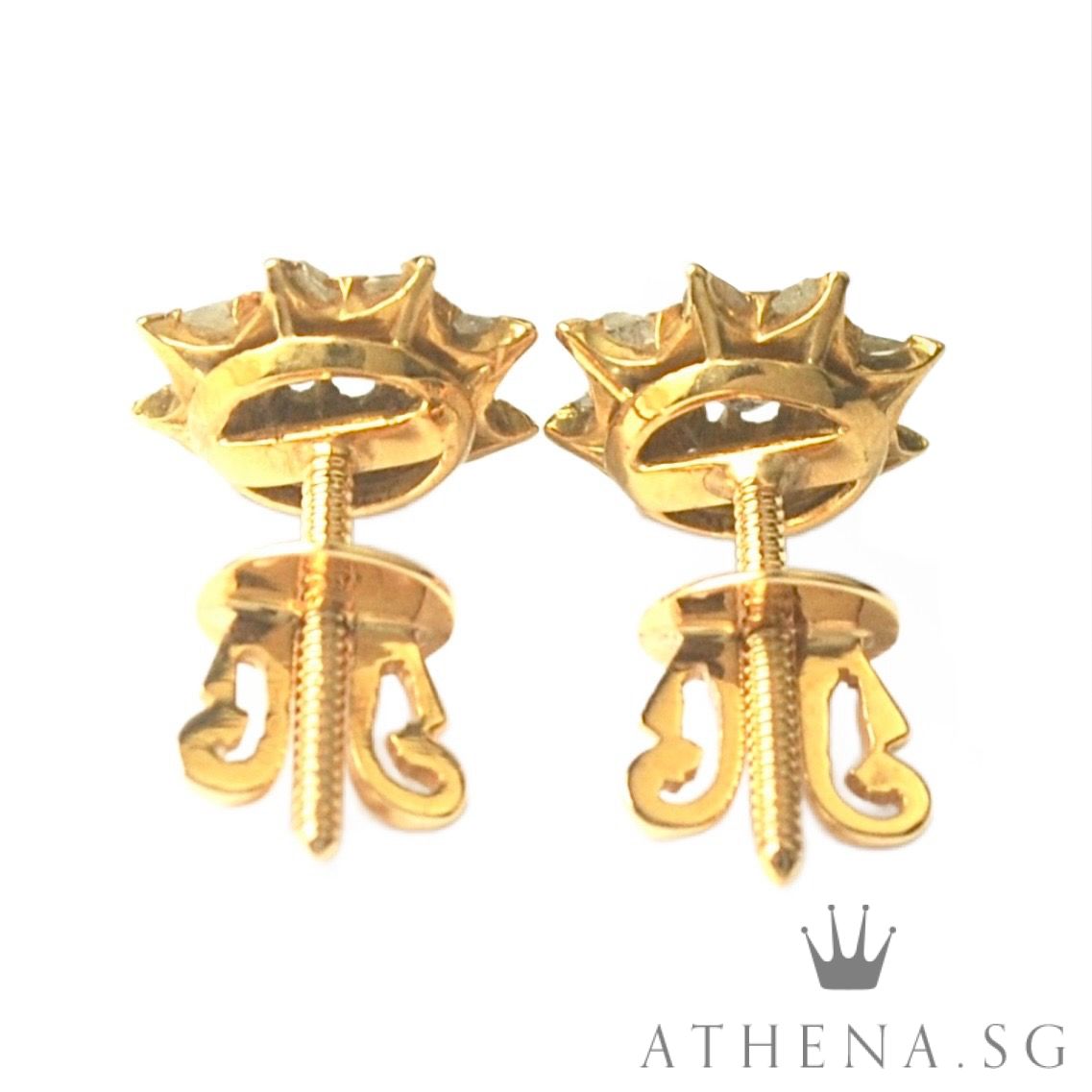 18K YG INTAN DESIGN EARSTUD 3.53G - Image 4