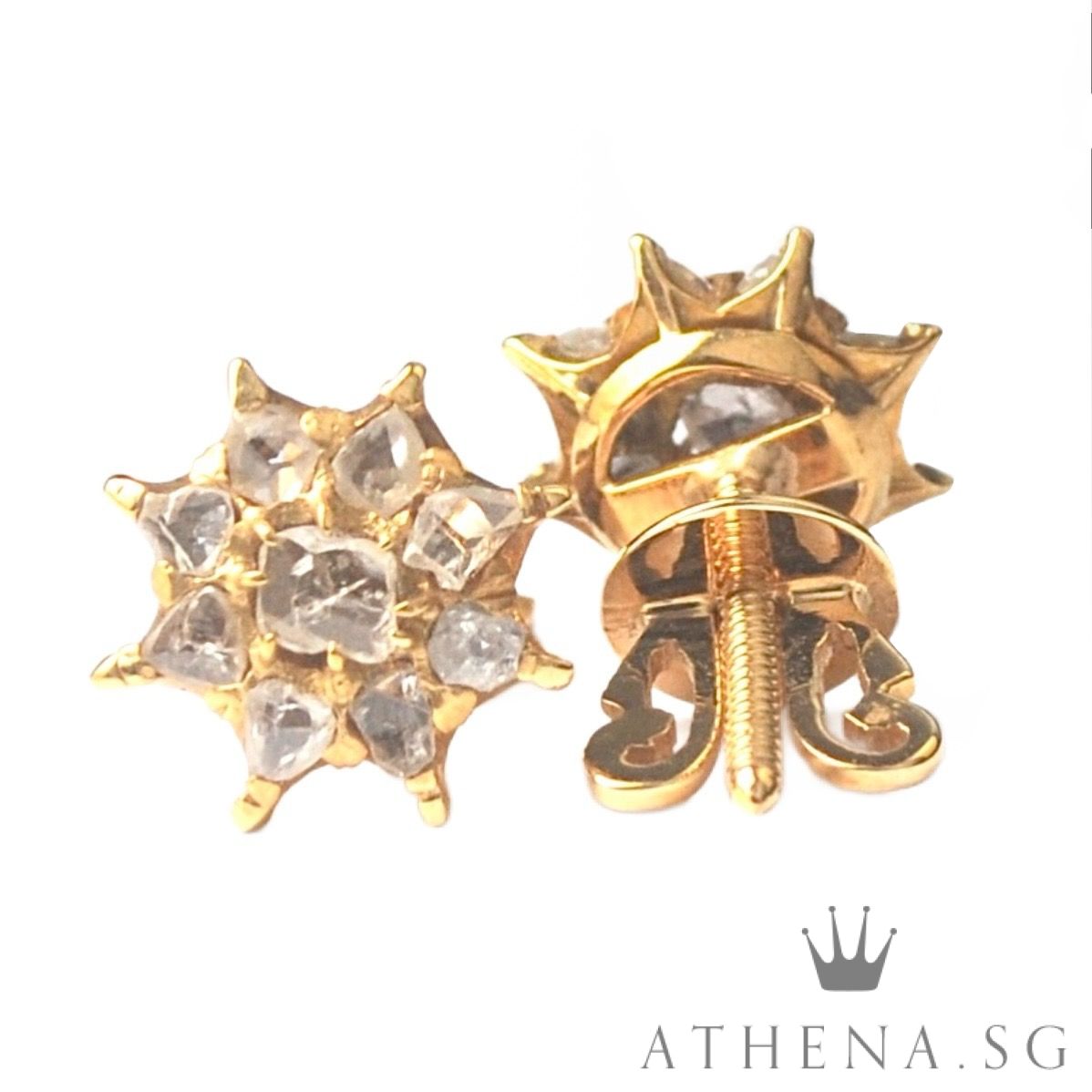 18K YG INTAN DESIGN EARSTUD 3.53G - Image 5