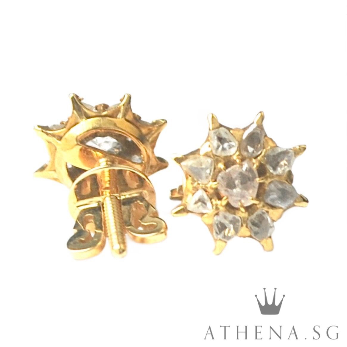 18K YG INTAN DESIGN EARSTUD 3.53G - Image 6