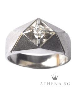 Alternative view of 14K WG DIAMOND RING D1-0.16CTS 5.40G [SIZE 17.5]
