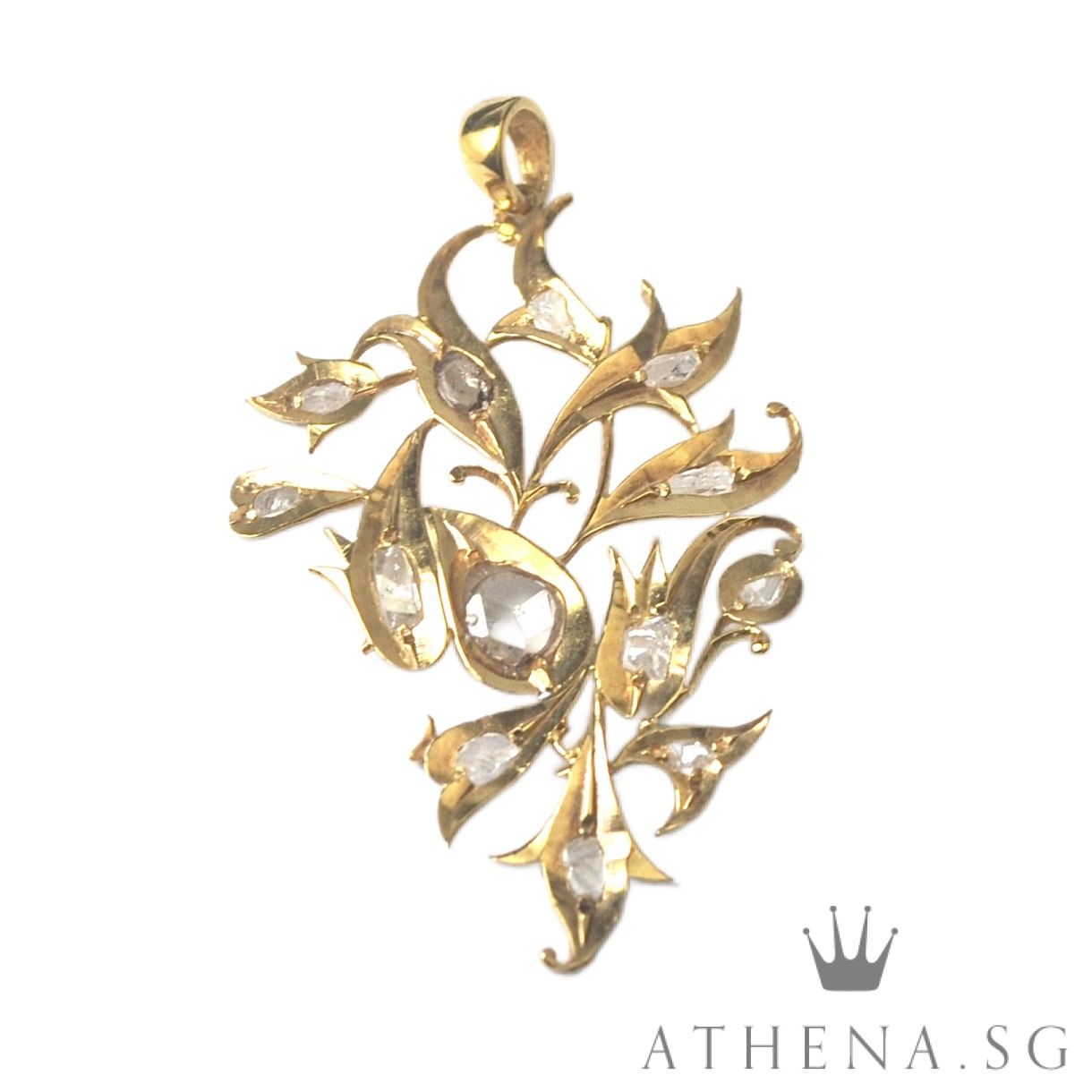 20K YG ANTIQUE DESIGN INTAN PENDANT 2.99G