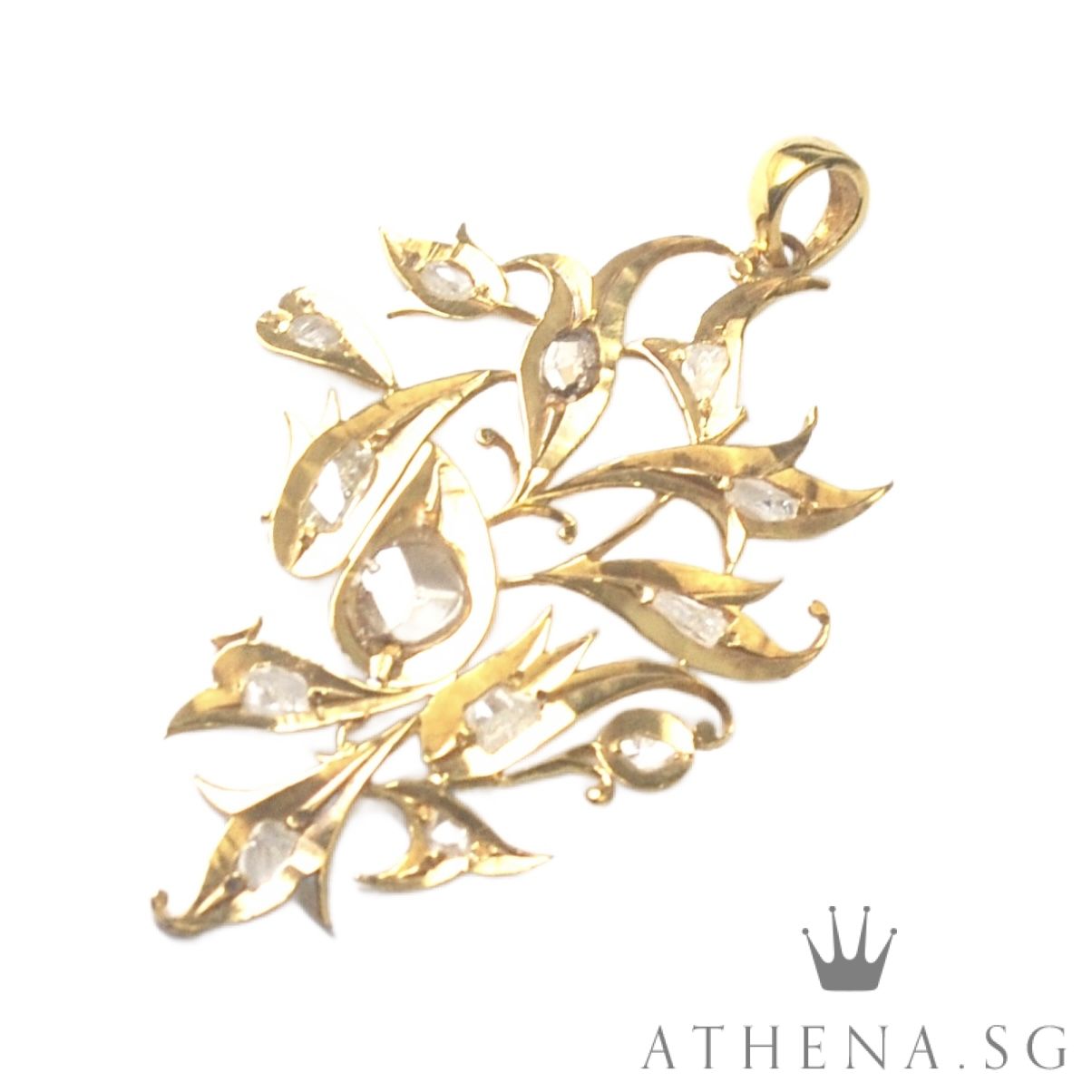 20K YG ANTIQUE DESIGN INTAN PENDANT 2.99G - Image 3