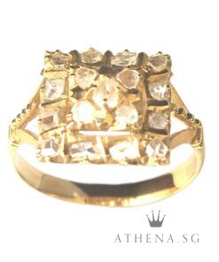 Alternative view of 18K YG ANTIQUE DESIGN INTAN RING 3.25G (SIZE 10)