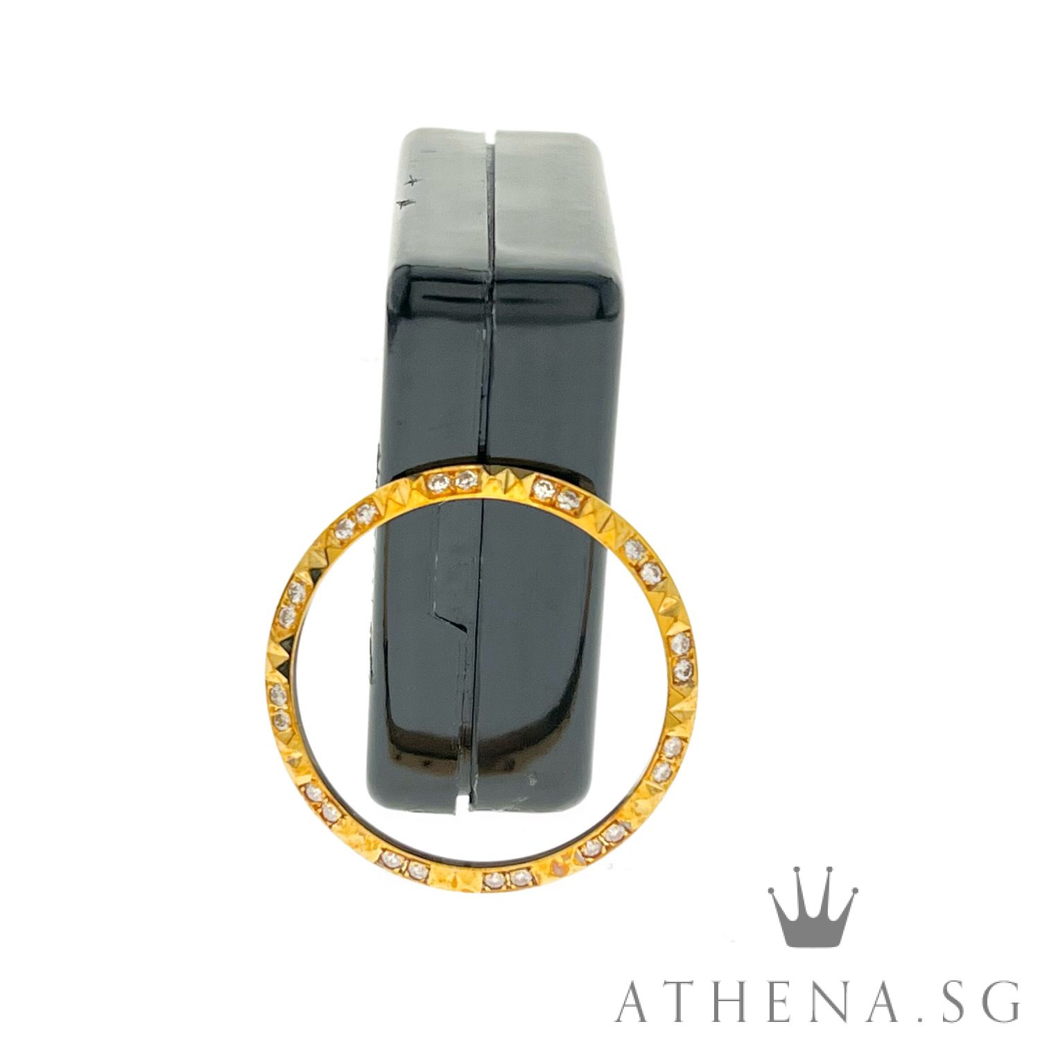 18K YELLOW GOLD MID SIZE DIAMOND BEZEL 3.72G 31MM - Image 2