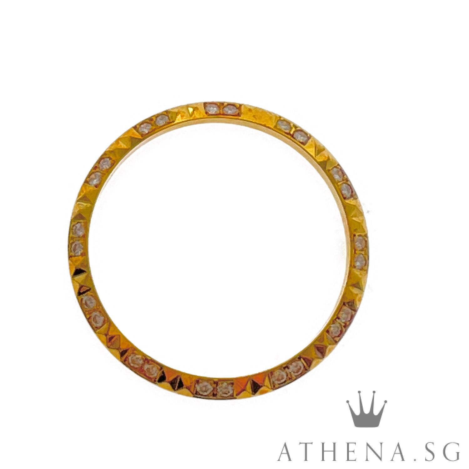 18K YELLOW GOLD MID SIZE DIAMOND BEZEL 3.72G 31MM - Image 3