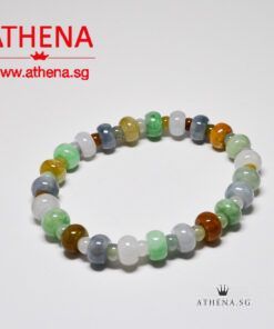 TYPE "A" JADE DRILLED BEAD DESIGN BRACELET WITH CERT 27.05G