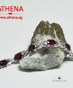 18K WG RUBY BRACELET WITH DIAMOND D12-0.15CTS 10.84G