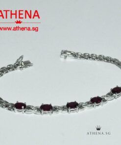 Alternative view of 18K WG RUBY BRACELET WITH DIAMOND D12-0.15CTS 10.84G