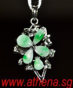 18K WG ANTIQUE DESIGN JADE PENDANT 2.29G