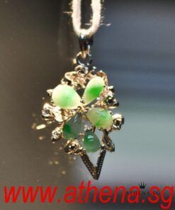 Alternative view of 18K WG ANTIQUE DESIGN JADE PENDANT 2.29G