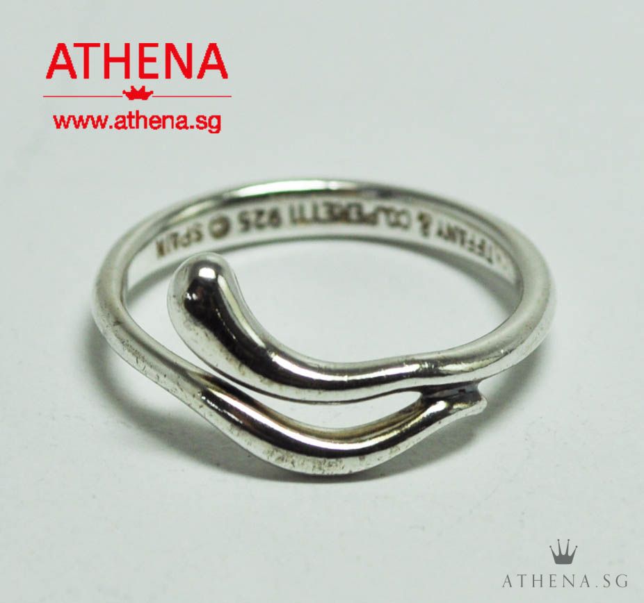 925 TIFFANY & CO SILVER STERLING ELSA PERETTI TEADROP RING 2.13G (SIZE 12) - Image 3