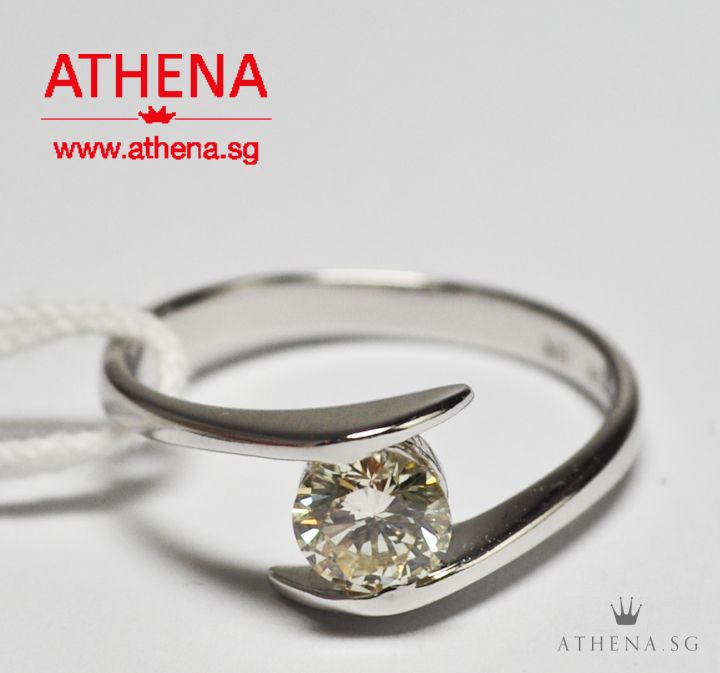 18K WG DIAMOND RING D1-0.46CTS 2.17G (SIZE 11.5)
