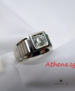 18K W/G MEN DIAMOND RING D1-0.41CTS 6.91G (SIZE 14)