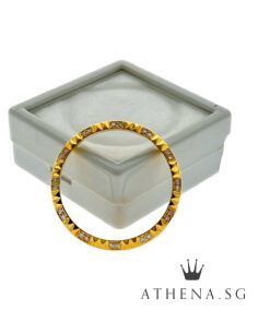 18K YELLOW GOLD MID SZ DIAMOND BEZEL  4.71G 31MM