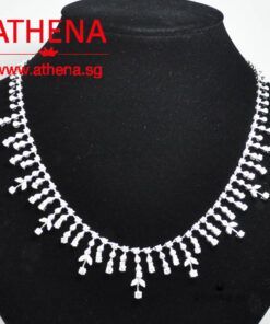 Alternative view of 18K WG FANCY DESIGN DIAMOND NECKLACE D233-6.11CTS MQD14-0.70CTS 38.93G