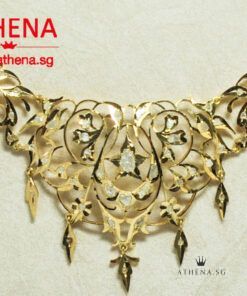 20K YG ANTIQUE DESIGN INTAN NECKLACE 14.12G