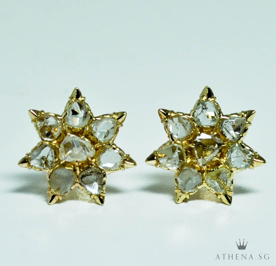 18K YG INTAN EARSTUD 4.48G