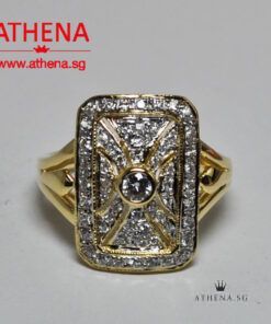 Alternative view of 18K YG FANCY DESIGN DIAMOND RING D57-0.64CTS 4.60G (SIZE 13.5) [NETT $898.00]