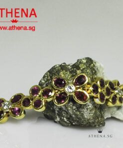 20K YG RUBY BRACELET WITH DIAMOND D3-0.15CTS 15.28G (WITH CERT)