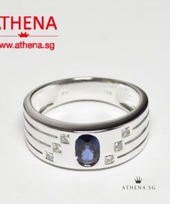 Alternative view of 18K WG BLUE SAPPHIRE RING WITH DIAMOND PD6-0.16CTS 6.27G