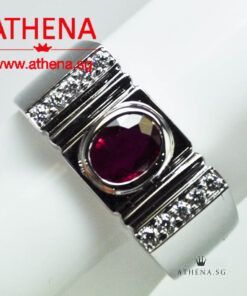 18K WG RUBY RING WITH DIAMOND D10-0.20CTS 6.64G (SIZE 18) (WITH CERT)