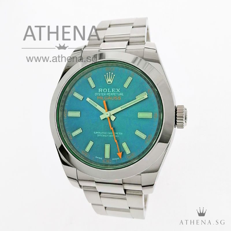 ROLEX OYSTER PERPETUAL MILGAUSS "AN" SERIES "BLUE DIAL" BOX & CERT 116400GV (STILL UNDER AGENT WARRANTY)