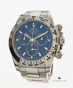 18K WHITE GOLD ROLEX COSMOGRAPH DAYTONA "AN" SERIES "BRIGHT BLUE DIAL" WITH BOX & CERT 116509 (STILL UNDER AGENT WARRANTY)