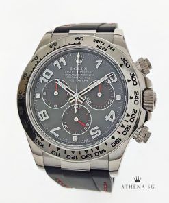 18K WHITE GOLD ROLEX COSMOGRAPH DAYTONA "AN" SERIES "DARK GREY ARABIC NUMERAL DIAL" WITH BOX & CERT 116519