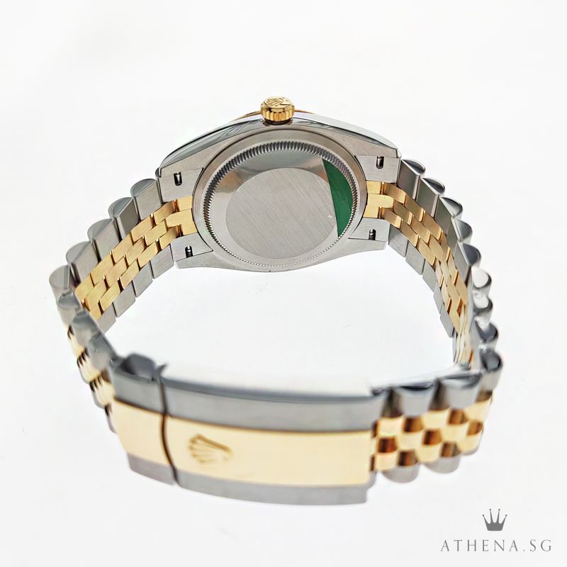 UNWORN !!! ROLEX YELLOW ROLESOR OYSTER PERPETUAL DATEJUST 36 "SILVER ROMAN DIAL WITH VI & IX DIAMOND" WITH BOX AND CERT 126233 - Image 3