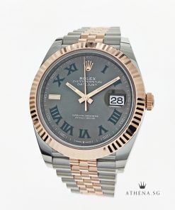 UNWORN !!! ROLEX EVEROSE ROLESOR MENS OYSTER PERPETUAL DATEJUST 41 "AN" SERIES "WIMBLEDON SLATE ROMAN DIAL" WITH BOX & CERT 126331 ( UNDER AGENT WARRANTY )