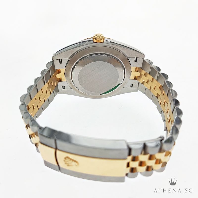 UNWORN !!! ROLEX YELLOW ROLESOR MENS OYSTER PERPETUAL DATEJUST 41 "AN" SERIES "BLACK INDEX DIAL" WITH BOX & CERT 126333 ( UNDER AGENT WARRANTY ) - Image 3