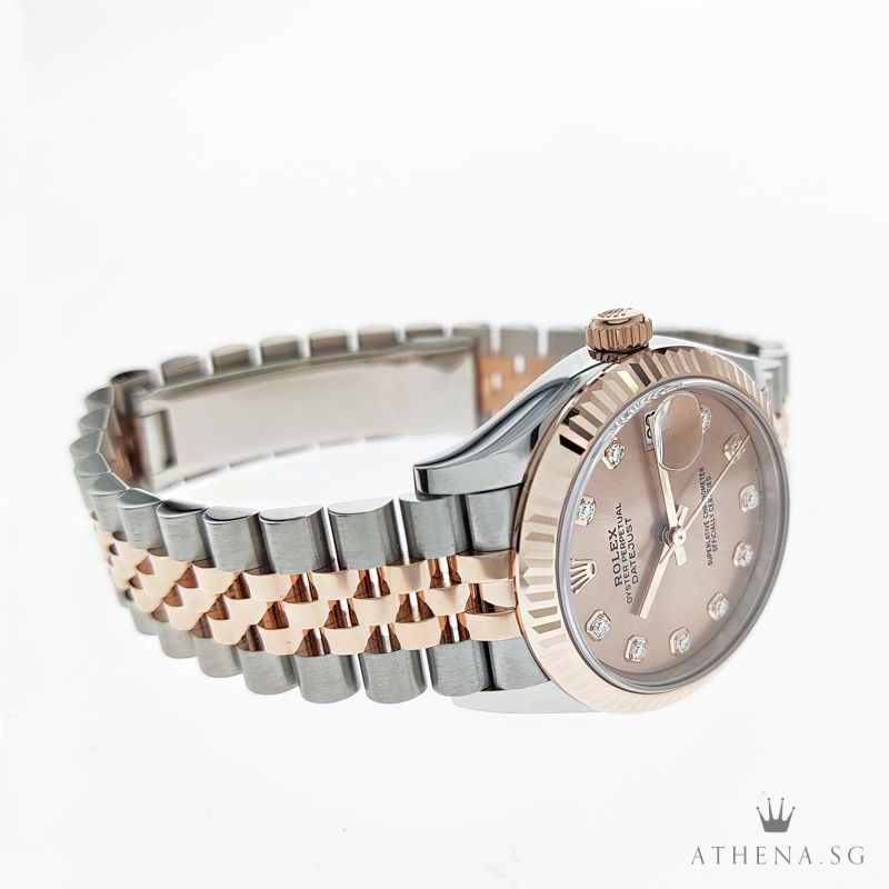 UNWORN !!! ROLEX EVEROSE ROLESOR OYSTER PERPETUAL DATEJUST 31 "AN" SERIES "PINK DIAMOND DIAL" WITH BOX & CERT 278271 - Image 2