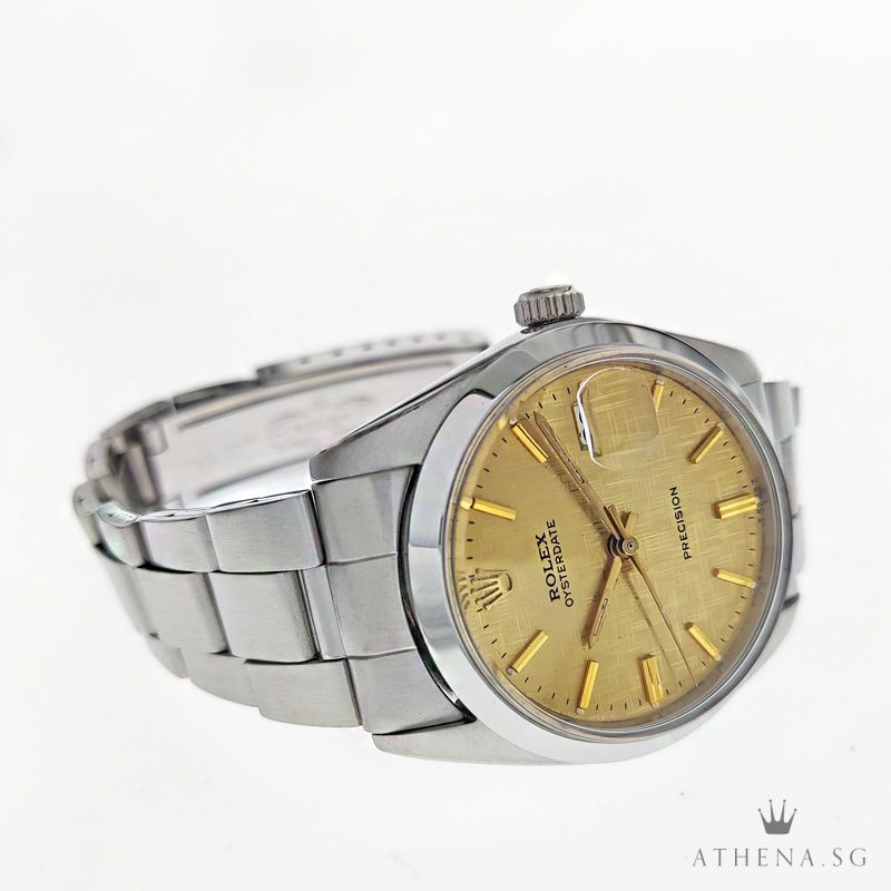 ROLEX VINTAGE OYSTERDATE PRECISION "CHAMPAGNE LINEN INDEX DIAL" 6694 - Image 2