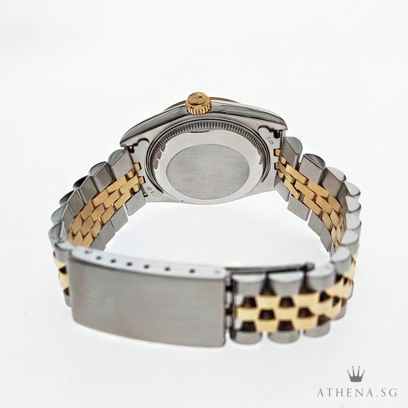 ROLEX "HALF-GOLD" MID-SIZE OYSTER PERPETUAL DATEJUST "S" SERIES "WHITE ROMAN DIAL" 68273 - Image 3