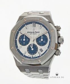 LIKE NEW !!! AUDEMARS PIGUET ROYAL OAK CHRONOGRAPH 38 "SILVER GRANDE TAPISSERIE DIAL" WITH BOX & CERT 26315ST.OO.1256ST.01