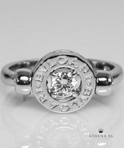 Alternative view of 18K WG BVLGARI BVLGARI DIAMOND FLIP RING 5.79G (SIZE 50)