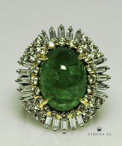 Alternative view of 18K WG EMERALD RING WITH DIAMOND E-8.21CTS D60-1.72CTS 7.99G (SIZE 13) (WITH CERT)
