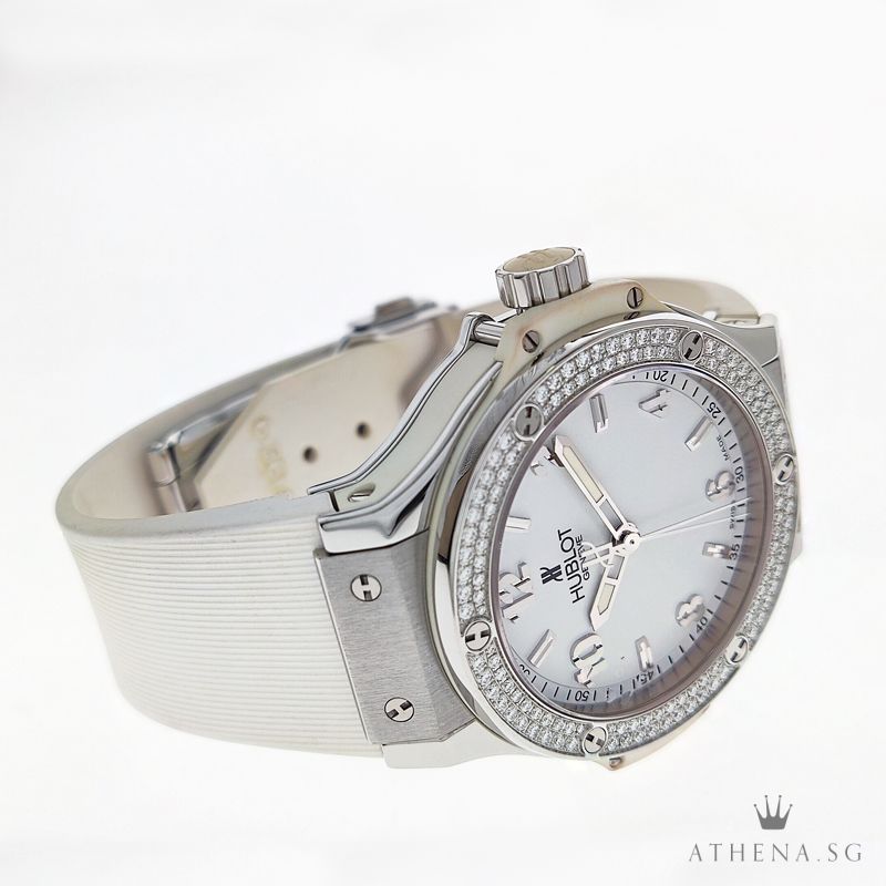 HUBLOT MIDSIZE BIG BANG QUARTZ "WHITE DIAL" WITH BOX & CERT 361.SE.2010.RW.1104 - Image 2
